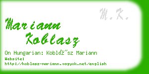 mariann koblasz business card